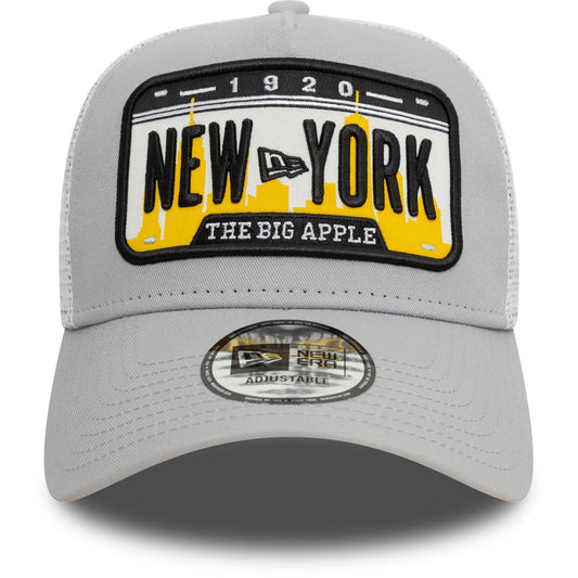 New Era 9FORTY A-Frame Trucker Cap New York Patch grey