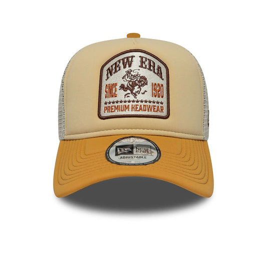 New Era 9FORTY A-Frame Trucker Cap Graphic Patch beige