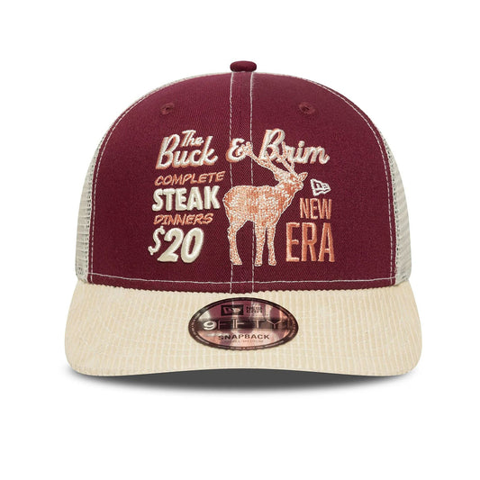 New Era 9FIFTY Snapback Trucker Cap Complete Steak Dinners dark red
