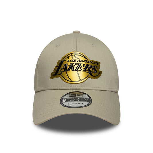 New Era 9FORTY Cap LA Lakers NBA Metallic light beige