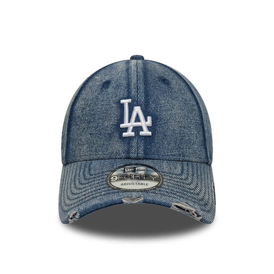 New Era 9FORTY Cap Los Angeles Dodgers MLB Acid Wash Denim pastel blue