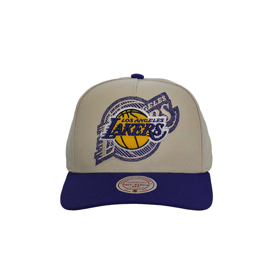 Mitchell & Ness Snapback Cap Los Angeles Lakers Off Tilted Pro off white