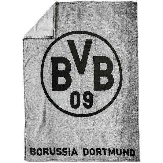 BVB Borussia Dortmund Fleecedecke grau