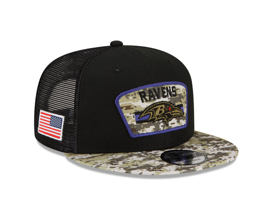 New Era 9FIFTY Trucker Cap Salute To Service 950 Baltimore Ravens black