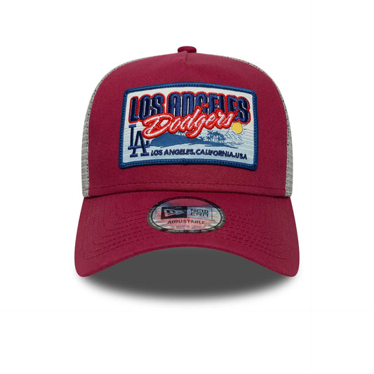 New Era A-Frame Trucker Cap MLB Patch Los Angeles Dodgers red