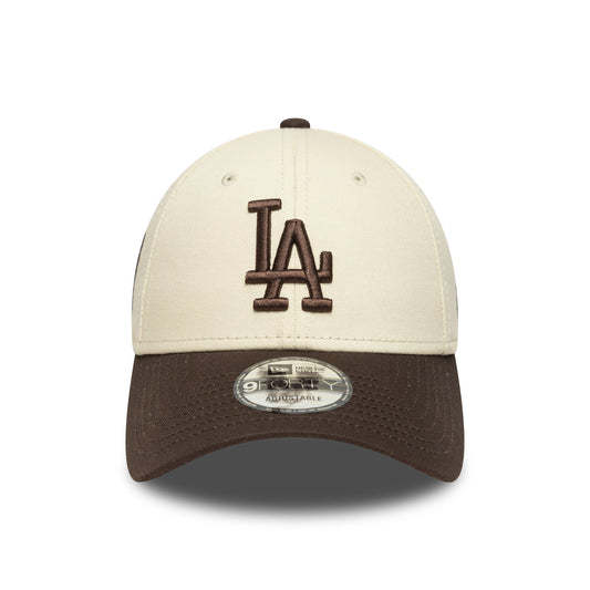 New Era 9FORTY Cap Los Angeles Dodgers MLB Side Patch beige