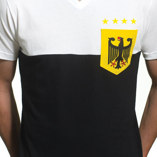 COPA T-Shirt Deutschland Pocket V-Neck weiß/schwarz