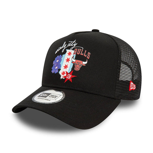 New Era Trucker Cap Chicago Bulls NBA Team Logo black