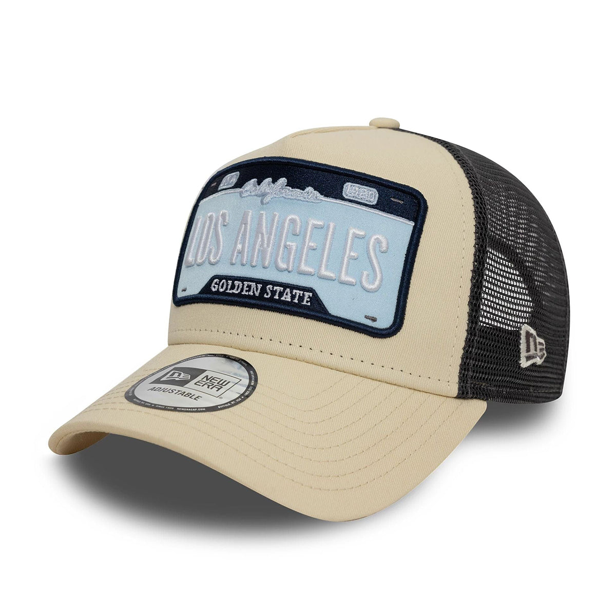 New Era 9FORTY Trucker Cap Los Angeles Patch beige