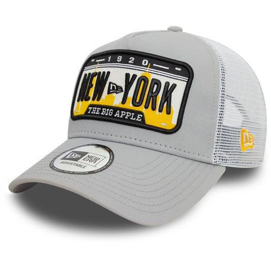 New Era 9FORTY A-Frame Trucker Cap New York Patch grey