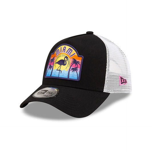 New Era 9FORTY A-Frame Trucker Cap Miami Patch black