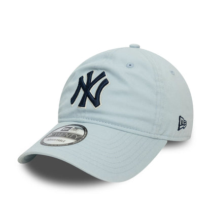 New Era 9TWENTY Cap Washed Outline New York Yankees light blue