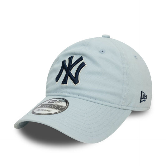 New Era 9TWENTY Cap Washed Outline New York Yankees light blue