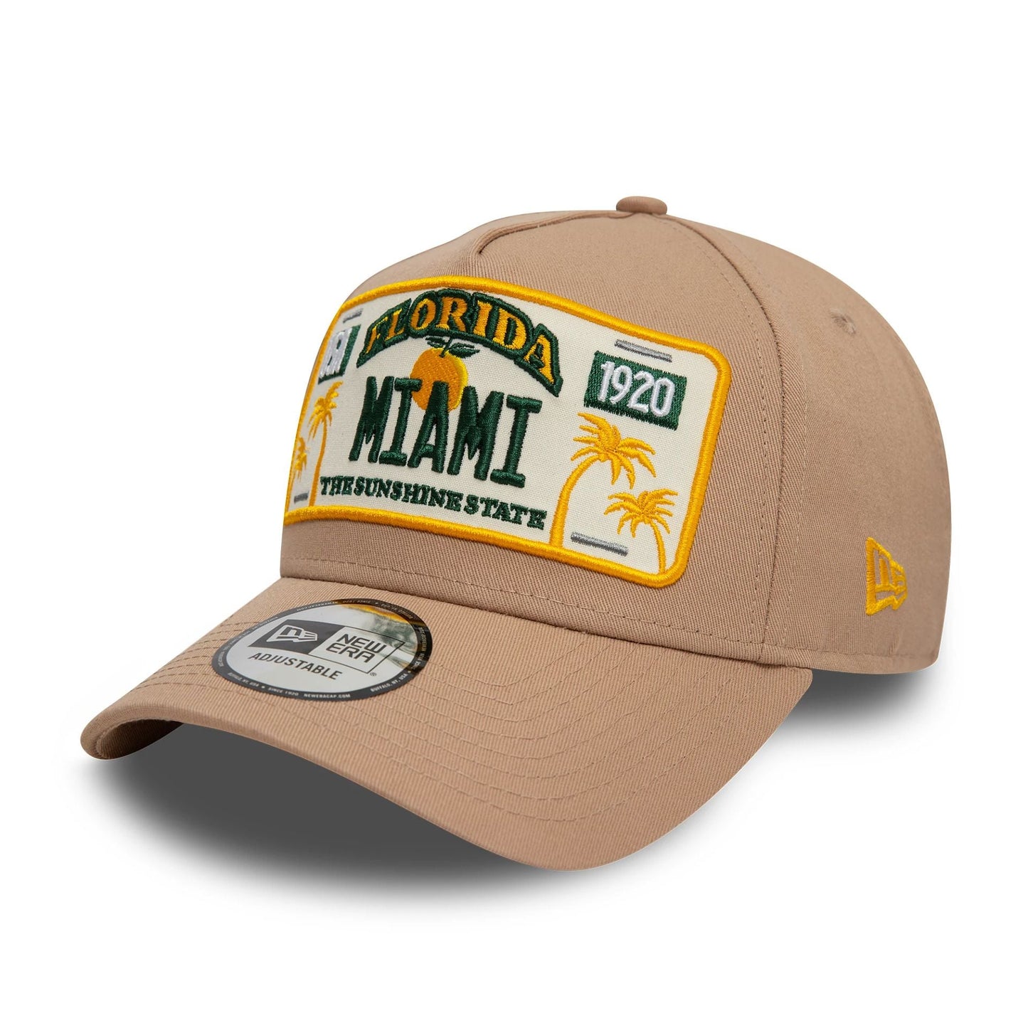 New Era 9FORTY A-Frame Cap Miami License Plate beige
