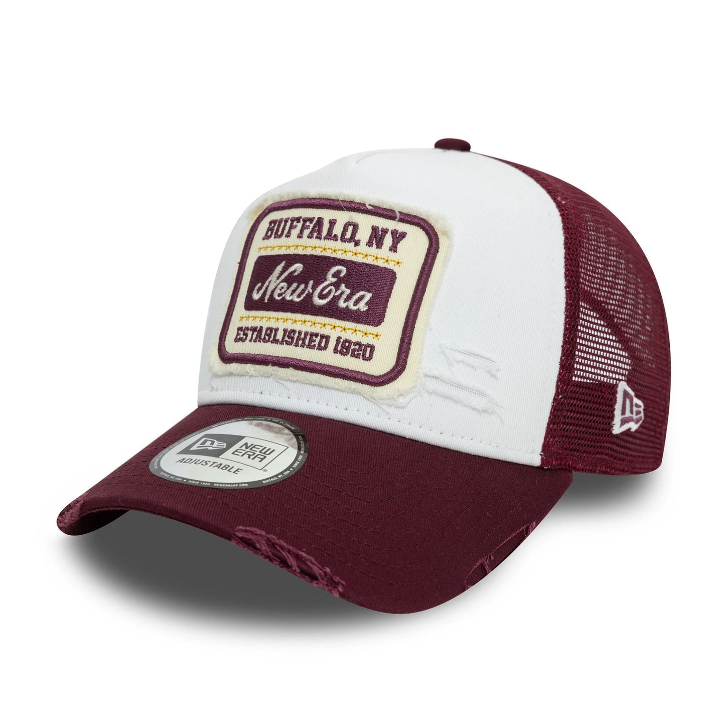 New Era 9FORTY A-Frame Cap New Era Patch Distressed white/dark red
