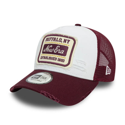 New Era 9FORTY A-Frame Cap New Era Patch Distressed white/dark red