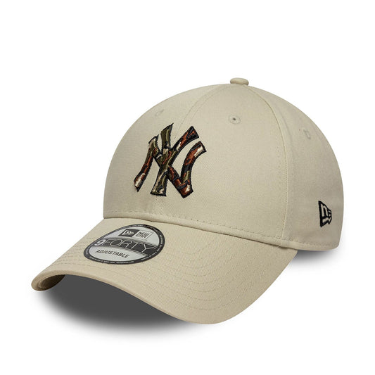 New Era 9FORTY Cap New York Yankees MLB Outline Camo light beige