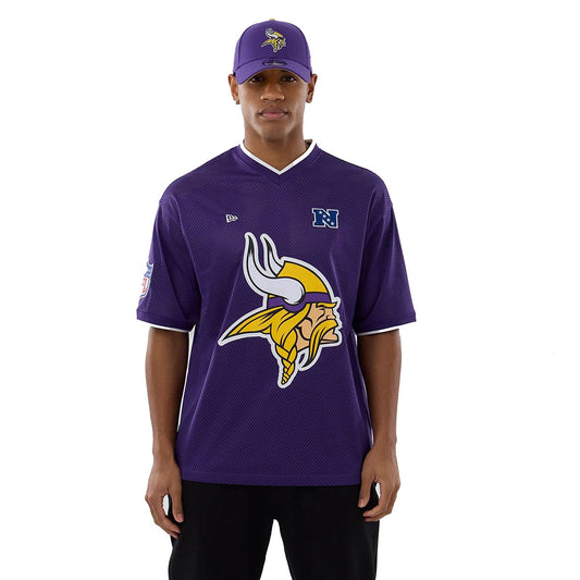 New Era Herren T-Shirt Mesh Oversized NFL Minnesota Vikings Logo purple