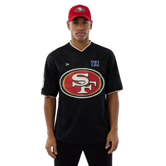 New Era Herren T-Shirt Mesh Oversized NFL San Francisco 49ers Logo black