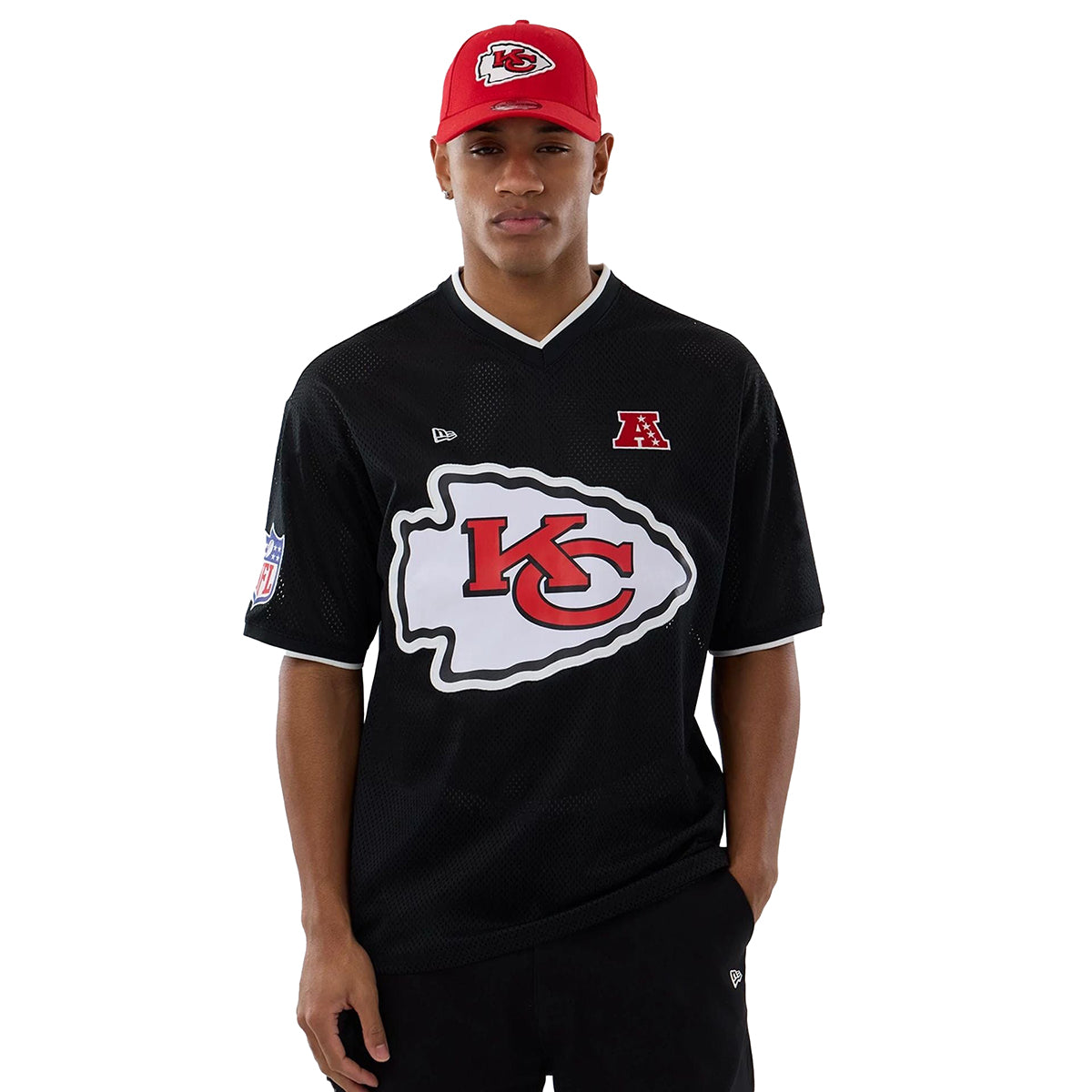 New Era Herren T-Shirt Mesh Oversized NFL Kansas City Chiefs black