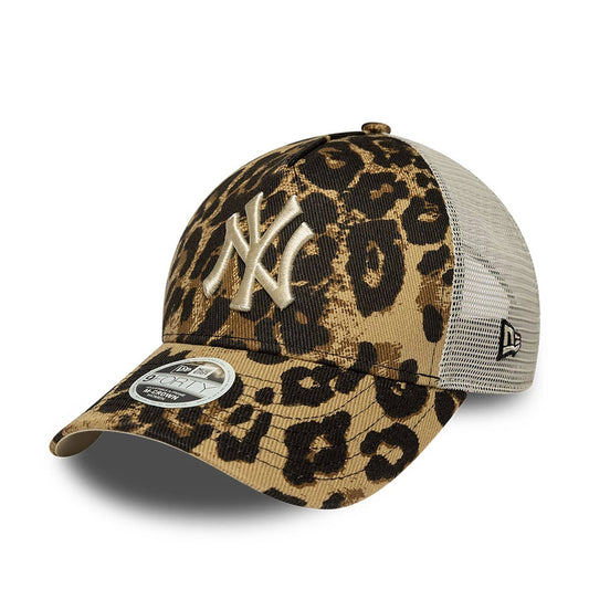 New Era 9FORTY Damen Trucker Cap New York Yankees MLB Leopard dark grey