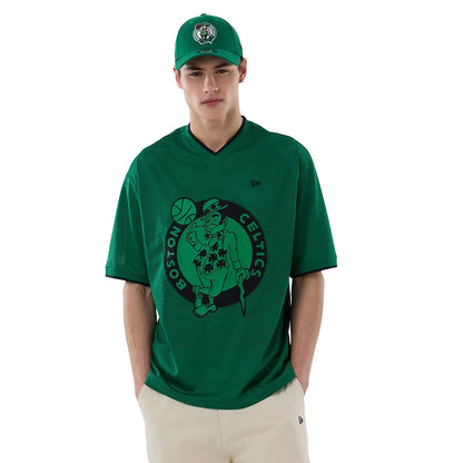 New Era Herren T-Shirt Mesh Oversized NBA Boston Celtics green