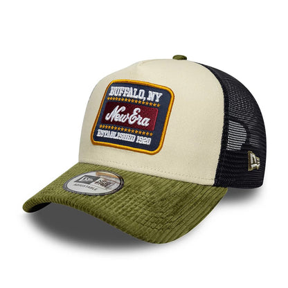 New Era 9FORTY Trucker Cap Patch Cord beige/green/black