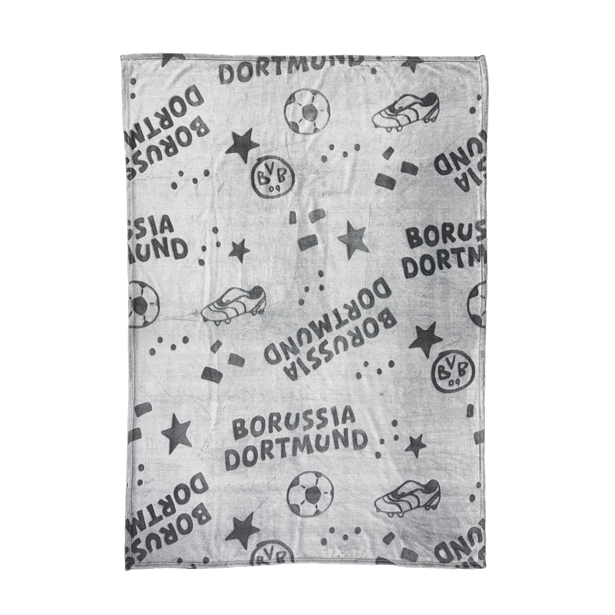 BVB Borussia Dortmund Kinder Fleecedecke 130 x 170 cm grau