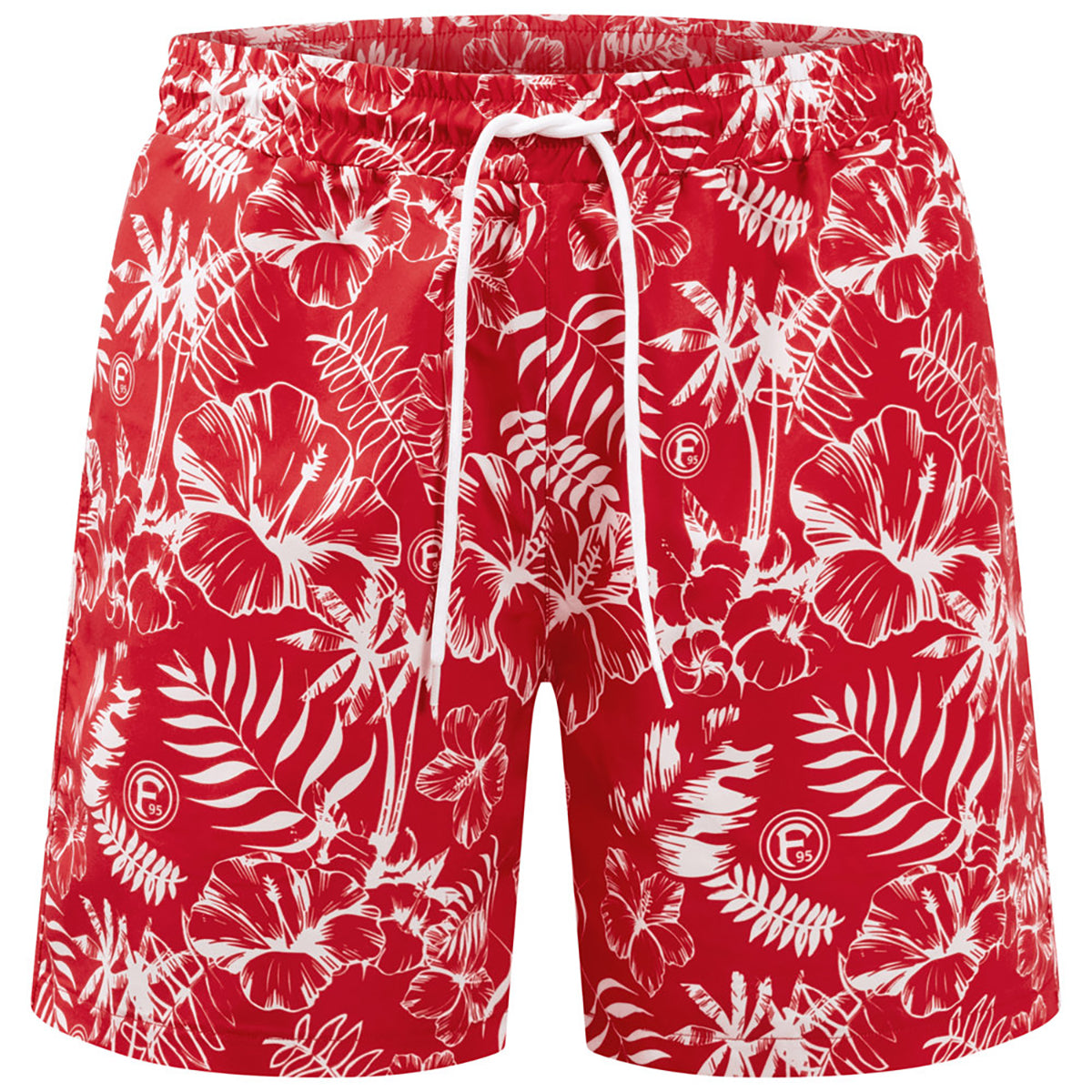 Fortuna Düsseldorf Badeshorts "Botanischer Garten" red/white