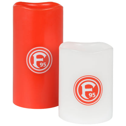 Fortuna Düsseldorf LED-Echtwachskerzen 2ER-Set red/white