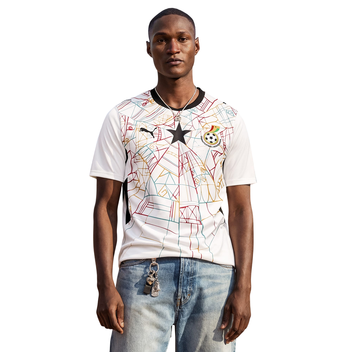 PUMA Ghana Herren Heimtrikot 2026 white/black