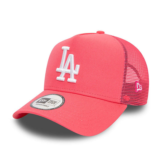 New Era 9FORTY Trucker Cap LA Dodgers League Essential pink
