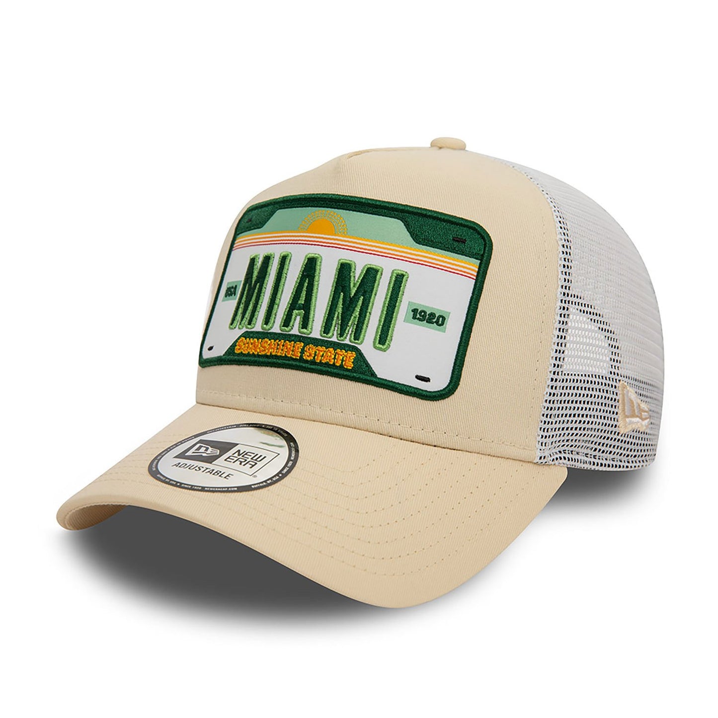 New Era 9FORTY A-Frame Trucker Cap Miami Patch beige