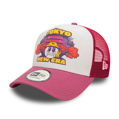 New Era 9FORTY E-Frame Trucker Cap Tokyo Graphic Print lila