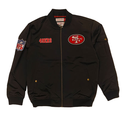 Mitchell & Ness Herren Jacke San Francisco 49ers Team Leader Satin Bomber black