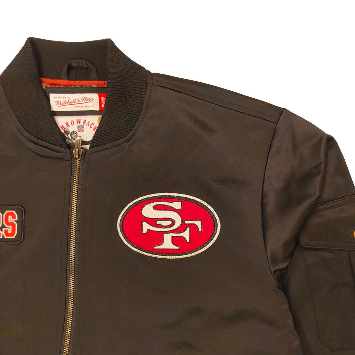 Mitchell & Ness Herren Jacke San Francisco 49ers Team Leader Satin Bomber black