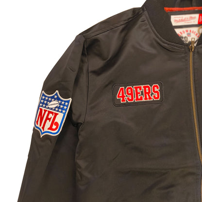 Mitchell & Ness Herren Jacke San Francisco 49ers Team Leader Satin Bomber black