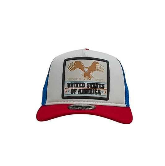 New Era 9FORTY A-Frame Trucker Cap Eagle Patch white/blue