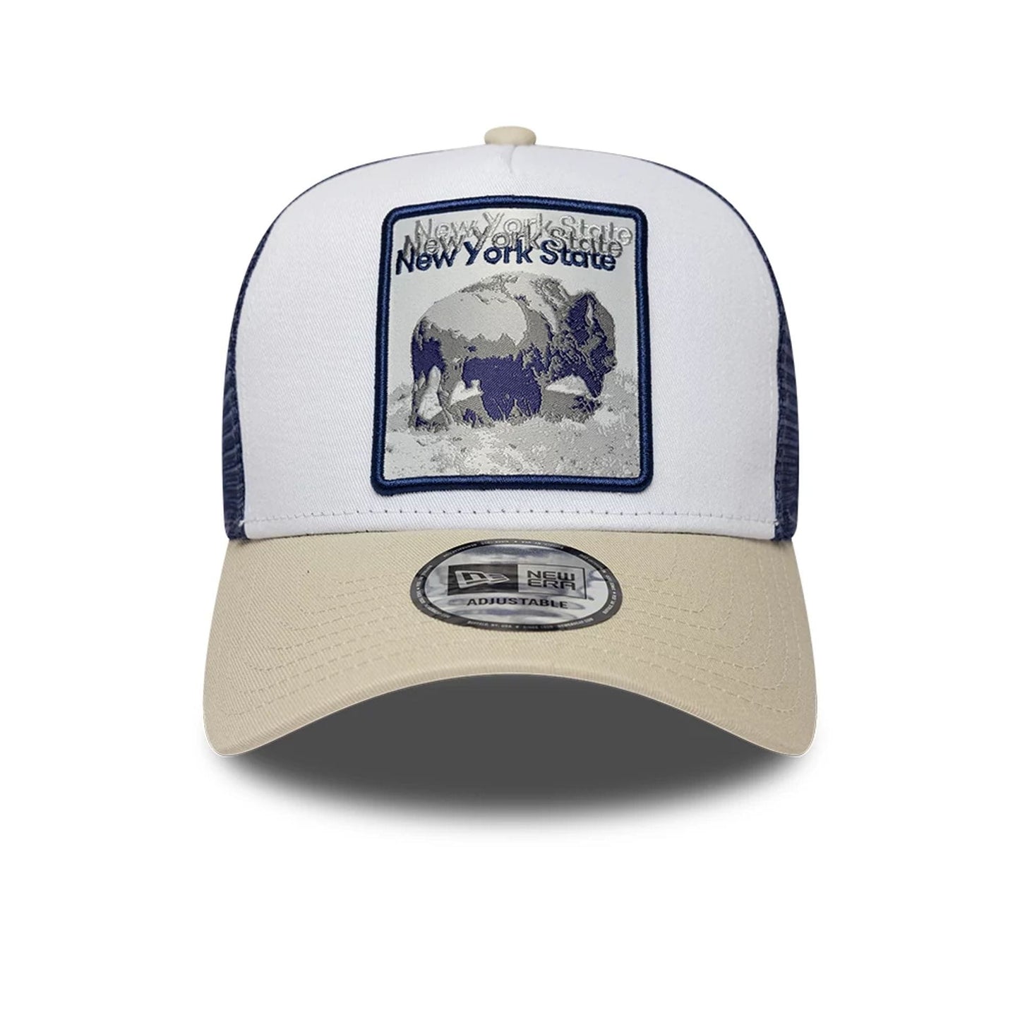 New Era 9FORTY Trucker Cap State Bison 940 light beige/white/navy