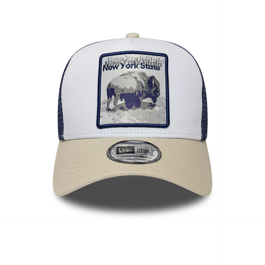 New Era 9FORTY Trucker Cap State Bison 940 light beige/white/navy