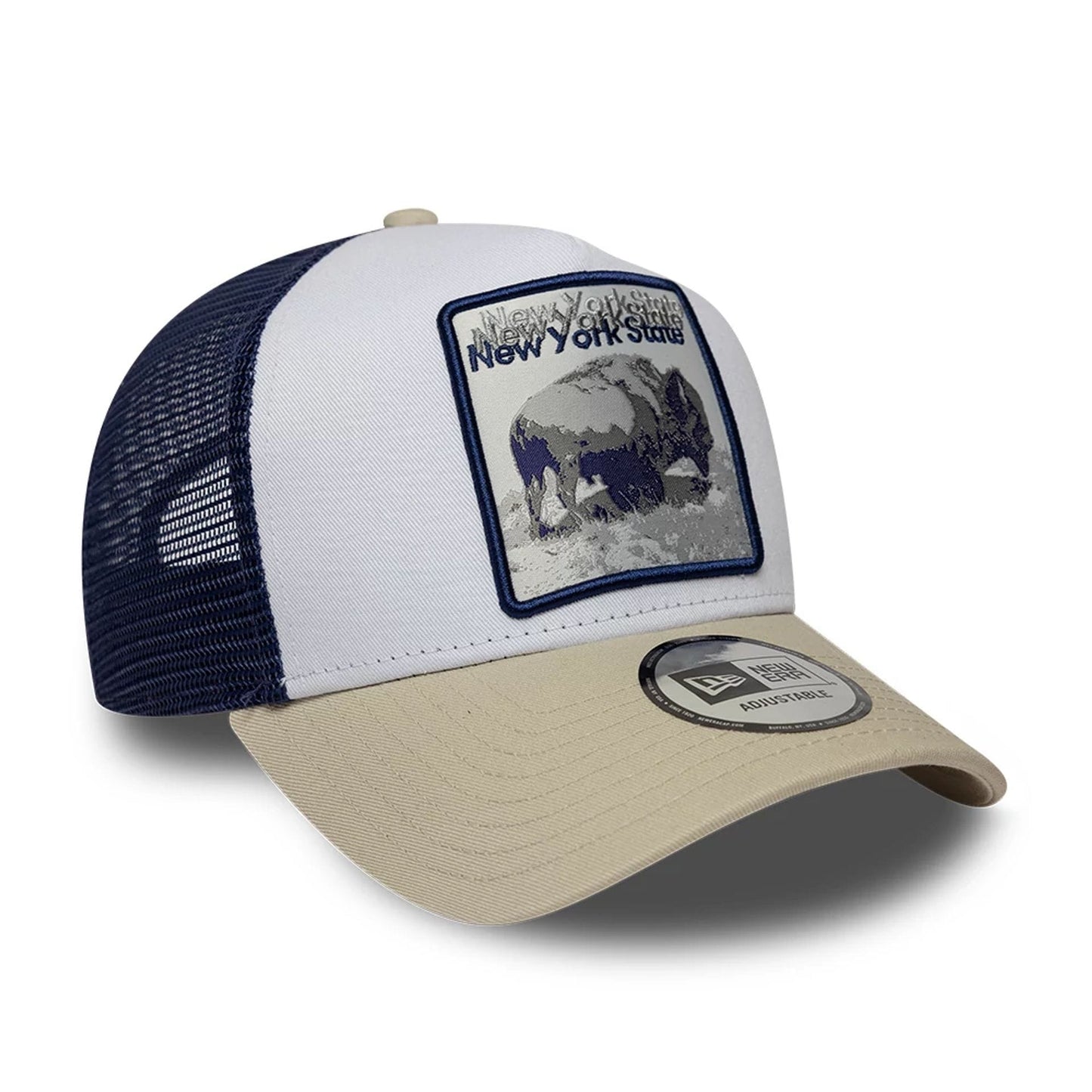 New Era 9FORTY Trucker Cap State Bison 940 light beige/white/navy
