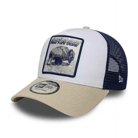 New Era 9FORTY Trucker Cap State Bison 940 light beige/white/navy