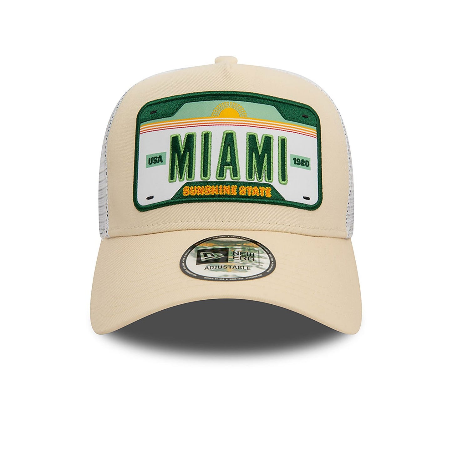 New Era 9FORTY A-Frame Trucker Cap Miami Patch beige