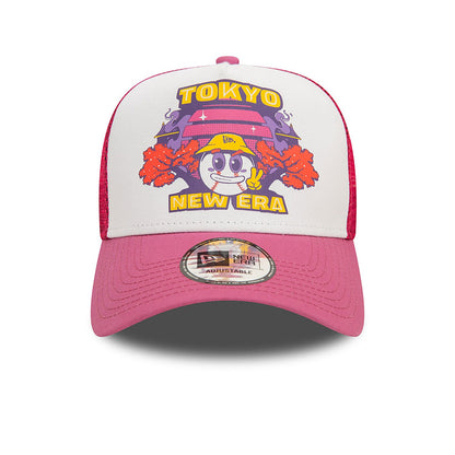 New Era 9FORTY E-Frame Trucker Cap Tokyo Graphic Print lila