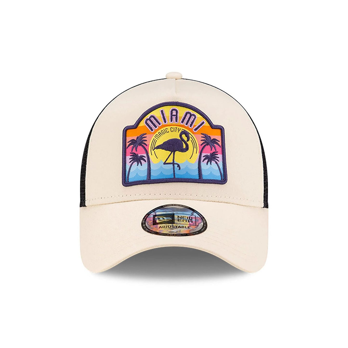 New Era 9FORTY A-Frame Trucker Cap Miami Patch beige