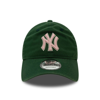 New Era 9TWENTY Cap Washed Outline New York Yankees dark green