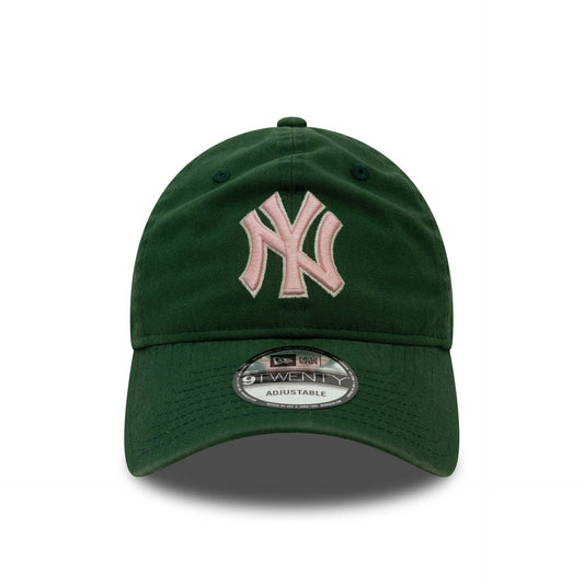 New Era 9TWENTY Cap Washed Outline New York Yankees dark green
