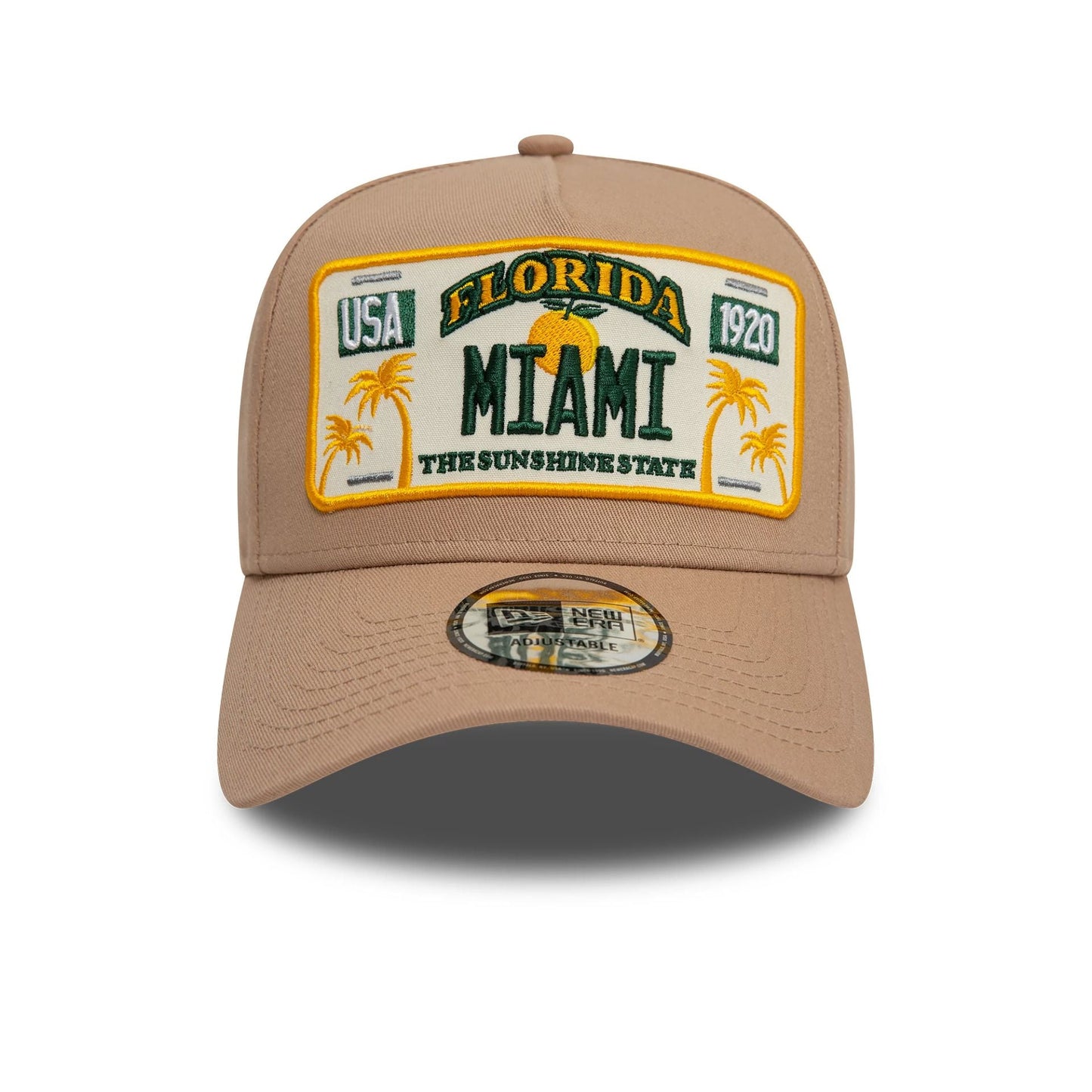 New Era 9FORTY A-Frame Cap Miami License Plate beige
