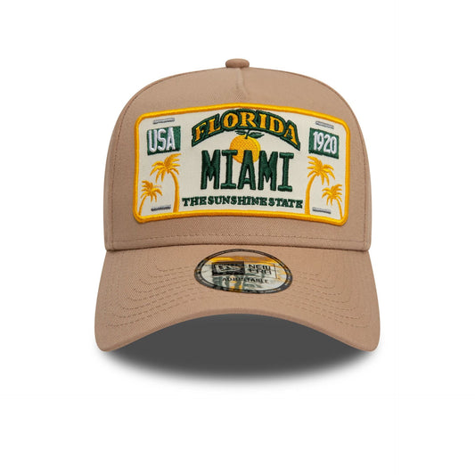 New Era 9FORTY A-Frame Cap Miami License Plate beige