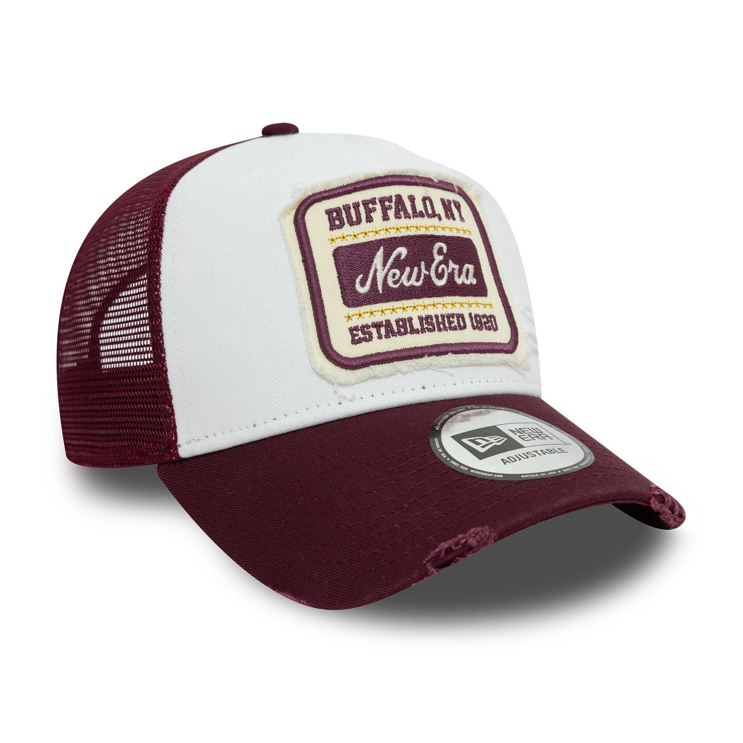 New Era 9FORTY A-Frame Cap New Era Patch Distressed white/dark red